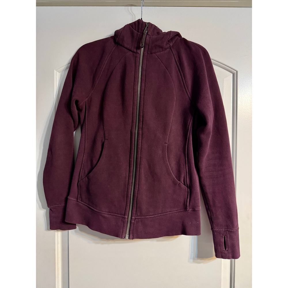 Lululemon Scuba Full-Zip Hoodie 6 Burgundy Thumbholes Athletic Gorpcore Gym